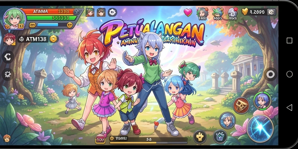 Tampilan gameplay Anime yang seru dan penuh warna.