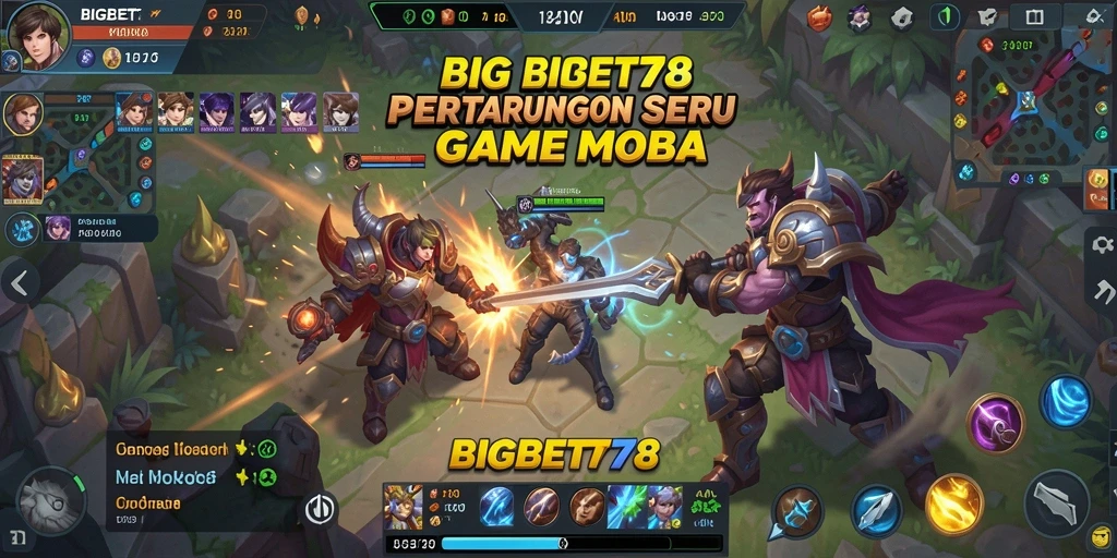 Gameplay seru dan strategis dalam BIGBET78 MOBA.
