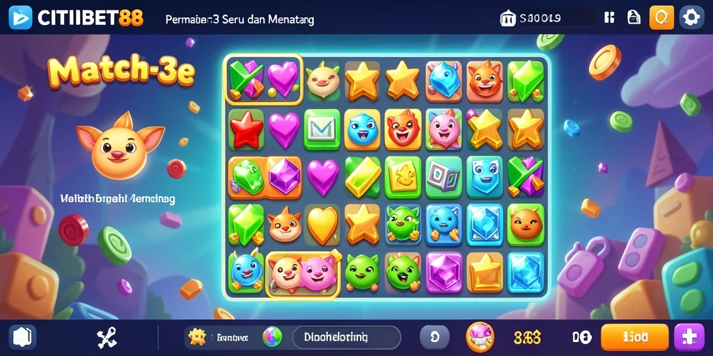 Tampilan gameplay CITIBET88 yang seru dalam menjelajahi level Match-3.