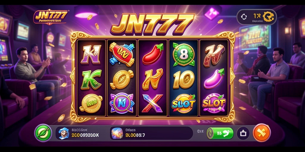 Screenshot JNT777 menampilkan gameplay slot yang menegangkan.