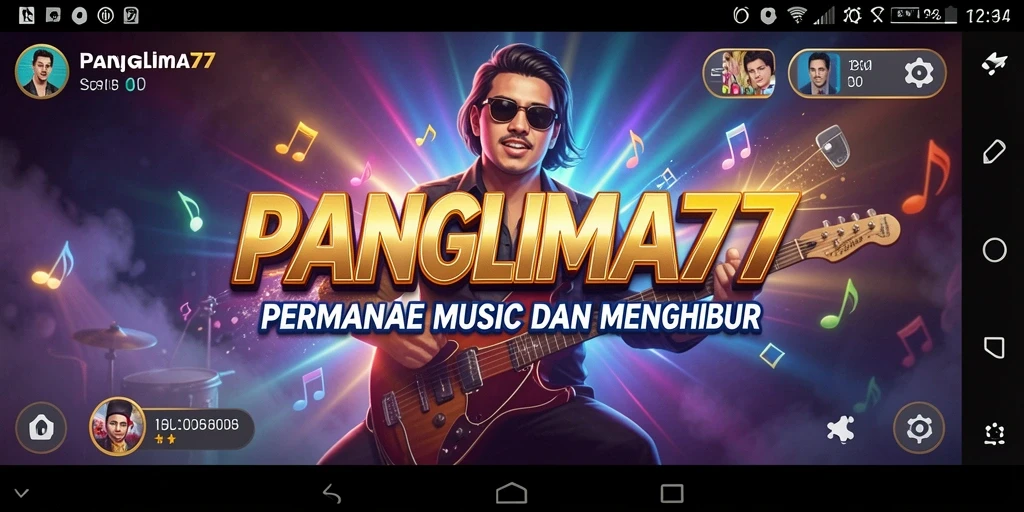 Tampilan permainan utama PANGLIMA77 yang menampilkan berbagai pilihan musik.