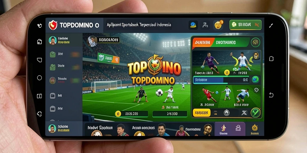 Screenshot gameplay <strong>TOPDOMINO</strong> menampilkan fitur taruhan olahraga yang interaktif.