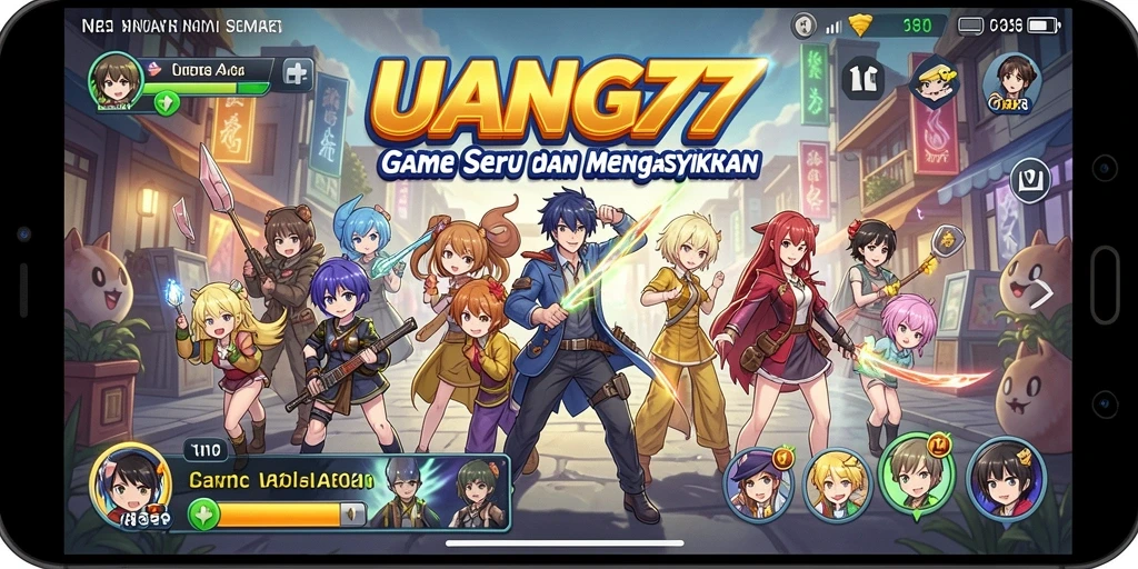 Tampilan gameplay UANG77 dengan karakter Anime yang menarik.
